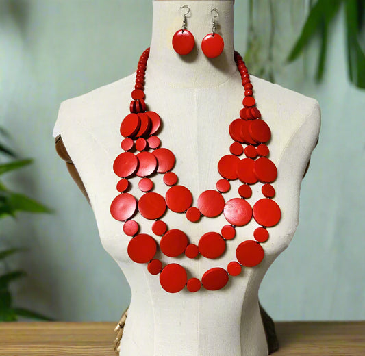 BOHEMIAN WOODEN TRIBAL NECKLACE - HANDCRAFTED - JAG Universal Collection