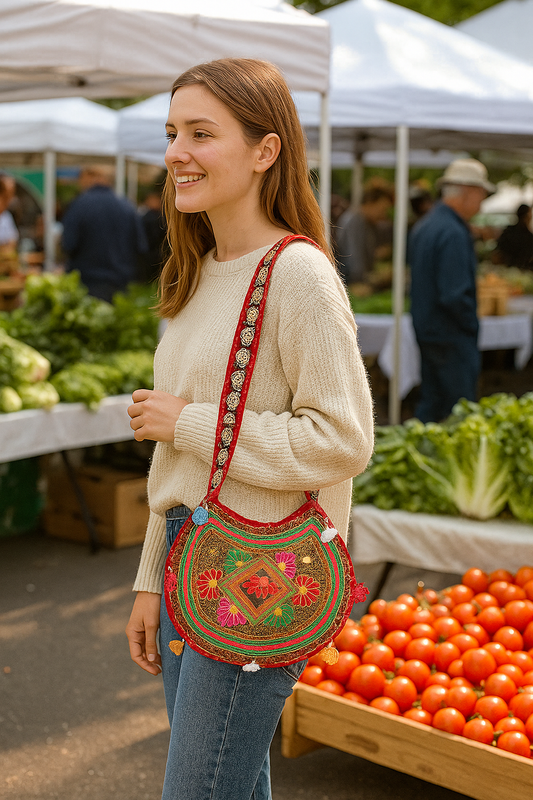BOHO INDIAN EMBROIDRED SHOULDER BAG - JAG Universal Collection