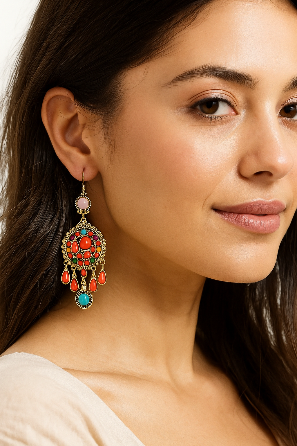 BOHEMIAN ENAMEL TASSEL DROP EARRINGS - JAG Universal Collection