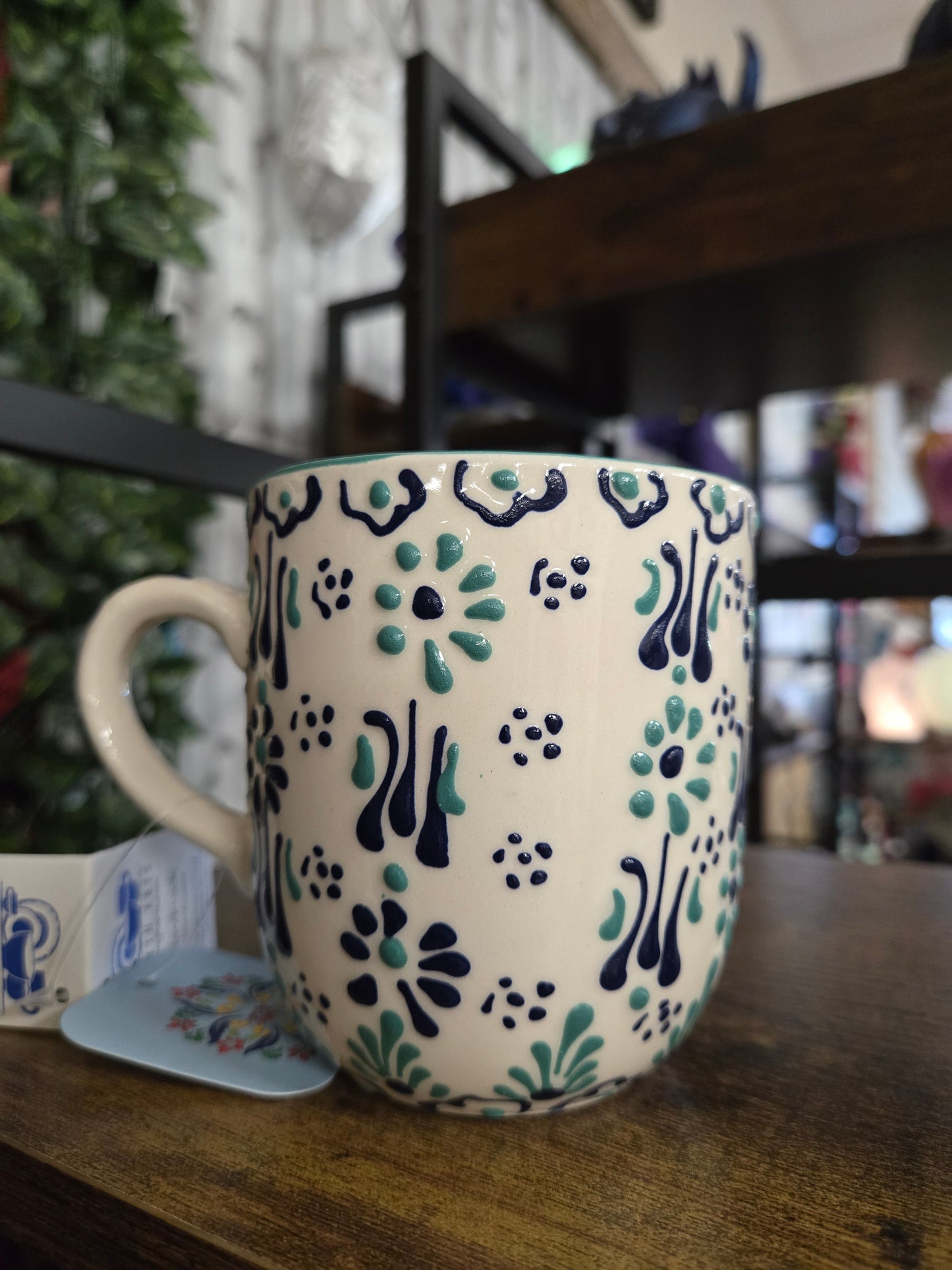 TURKISH HAND PAINTED CERAMICS MUG - WHITE