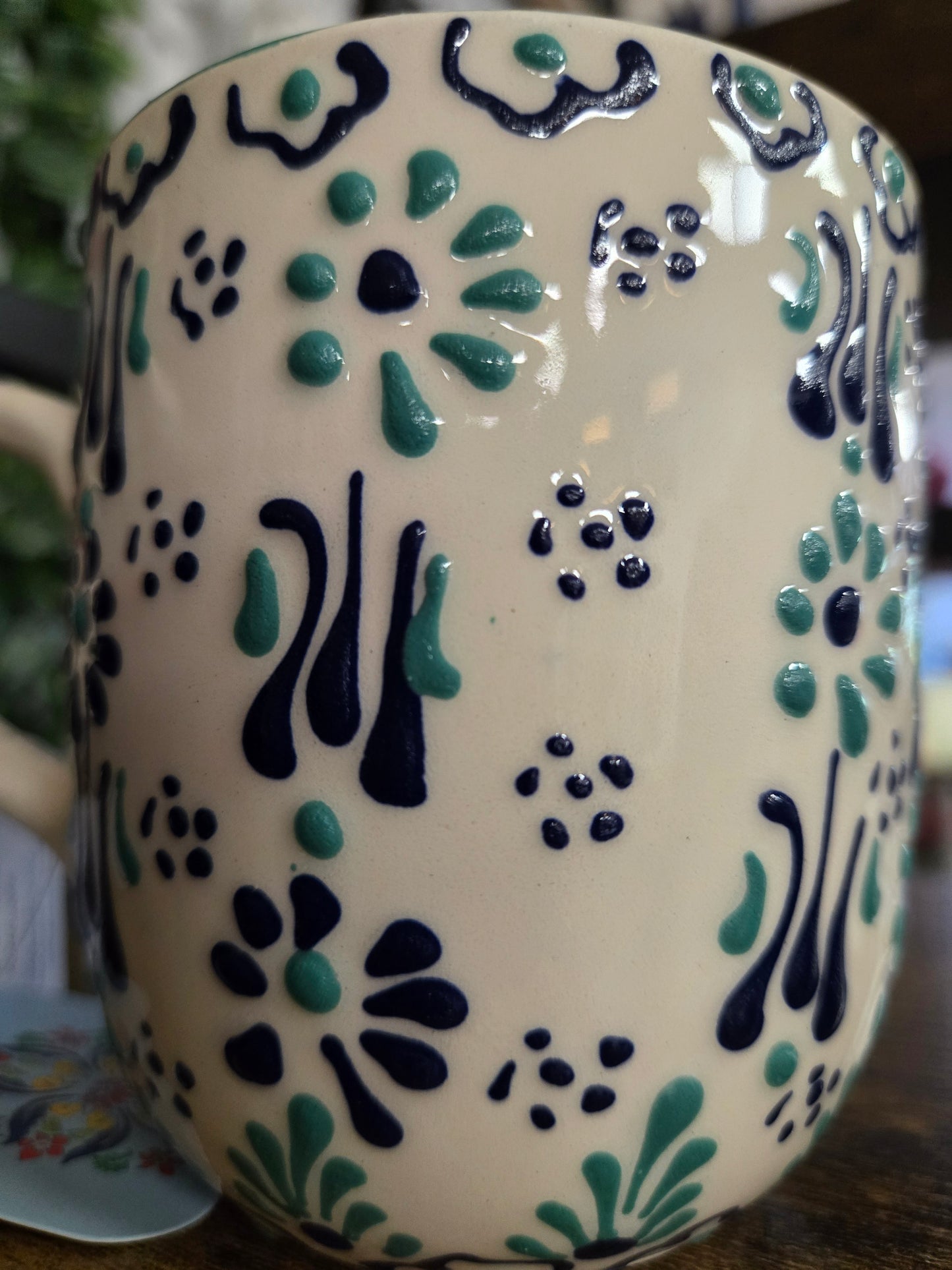 TURKISH HAND PAINTED CERAMICS MUG - WHITE