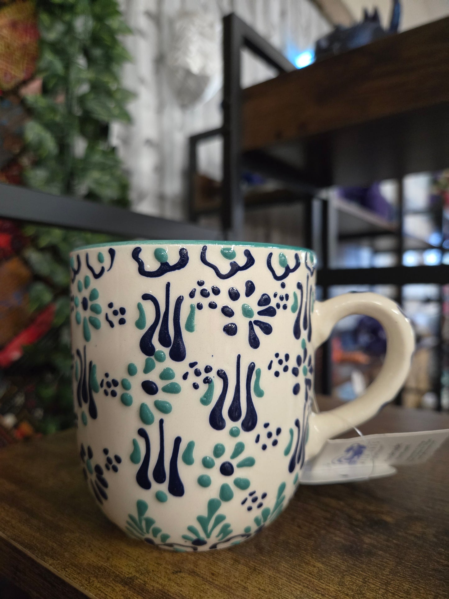TURKISH HAND PAINTED CERAMICS MUG - WHITE