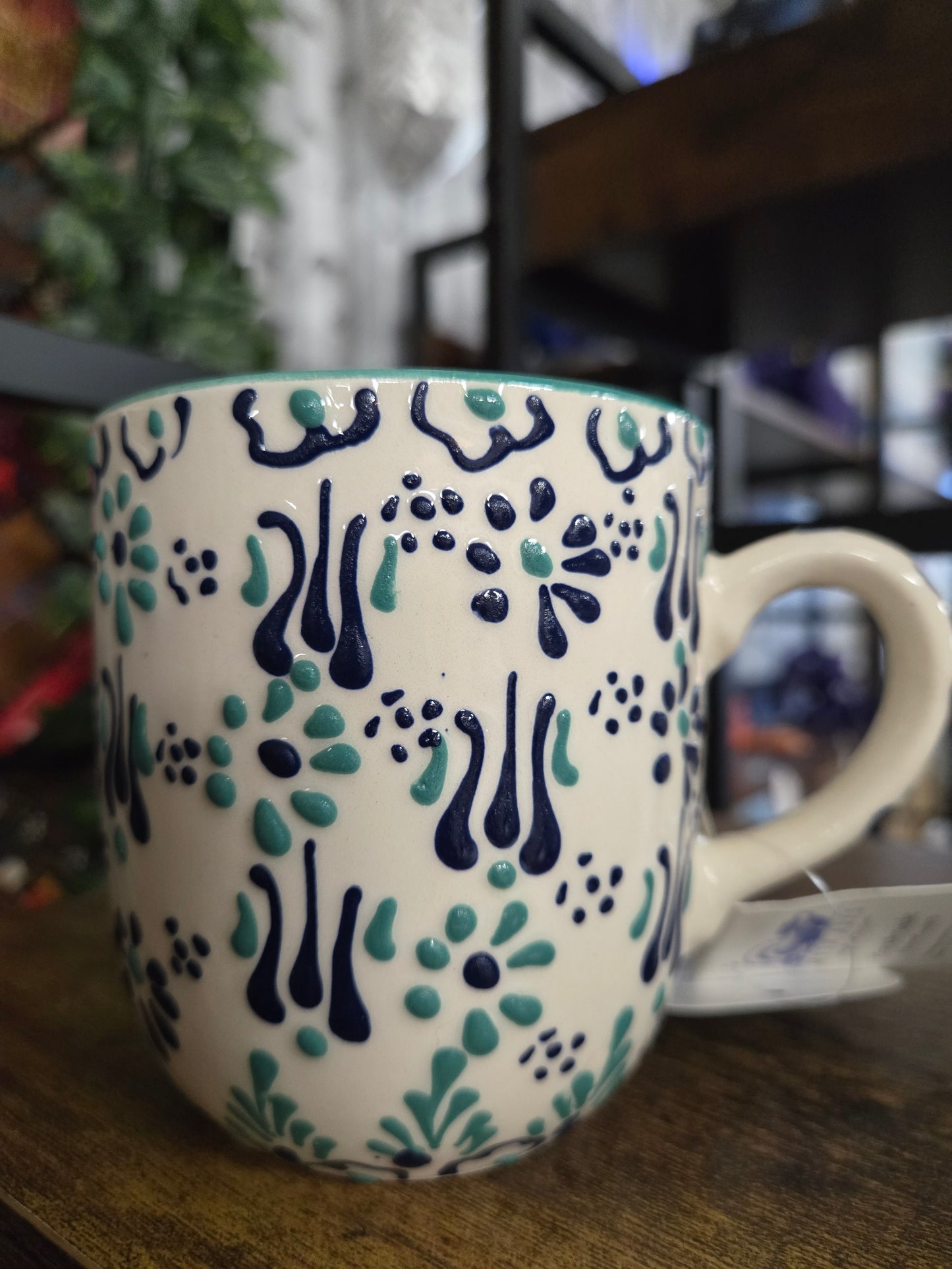 TURKISH HAND PAINTED CERAMICS MUG - WHITE