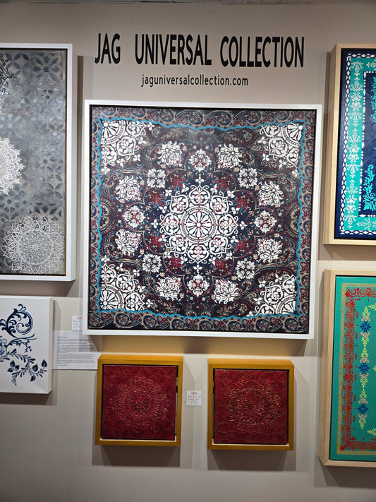 Whispers of the Silk Road – 36" x 36" Mixed Media Painting