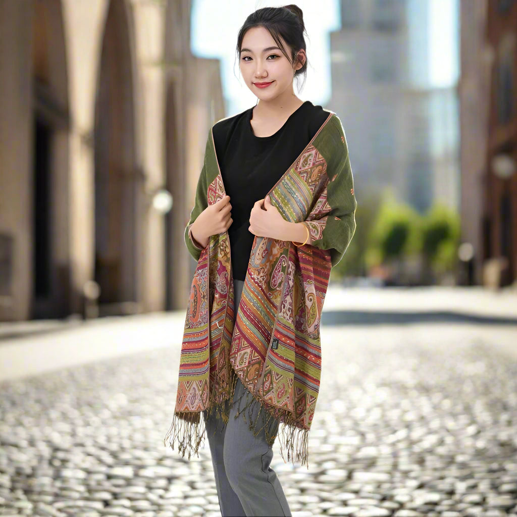 PAISLEY PRINT, ORIENTAL DESIGNS PASHMINA SCARVES/ SHAWLS - JAG Universal Collection
