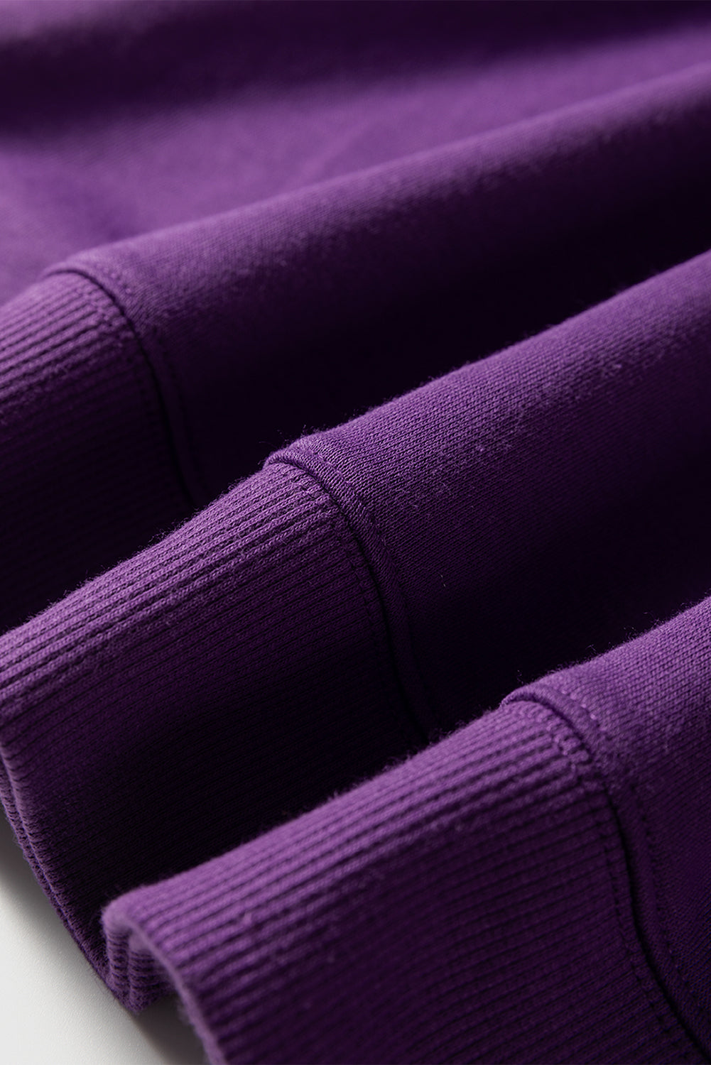 Purple Preppy Striped Sleeve Loose Sweatshirt