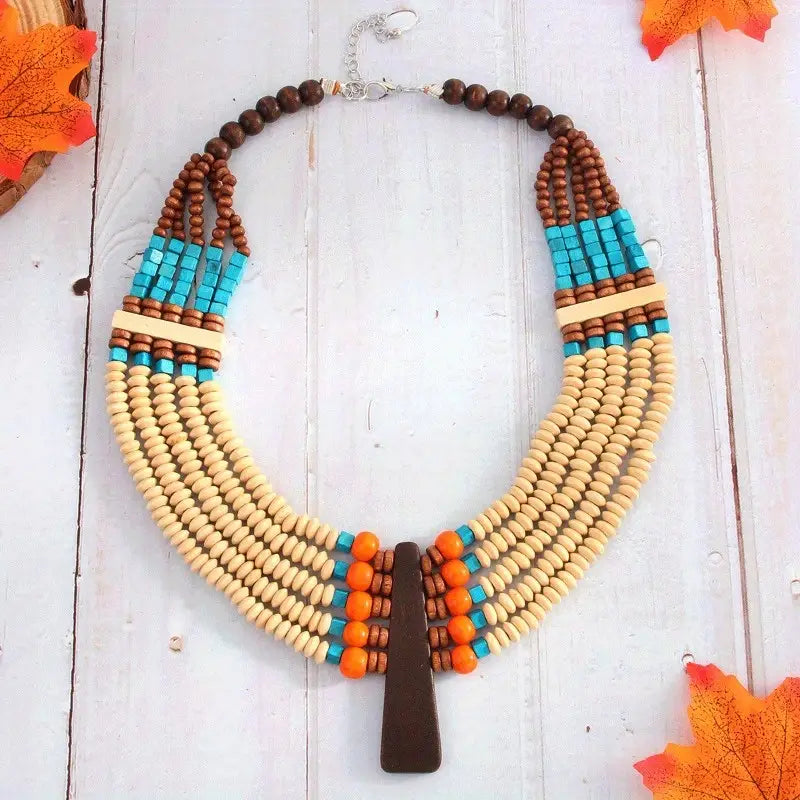EARTHBOUND LAYERS BEADED STATEMENT NECKLACE - HANDCRAFTED