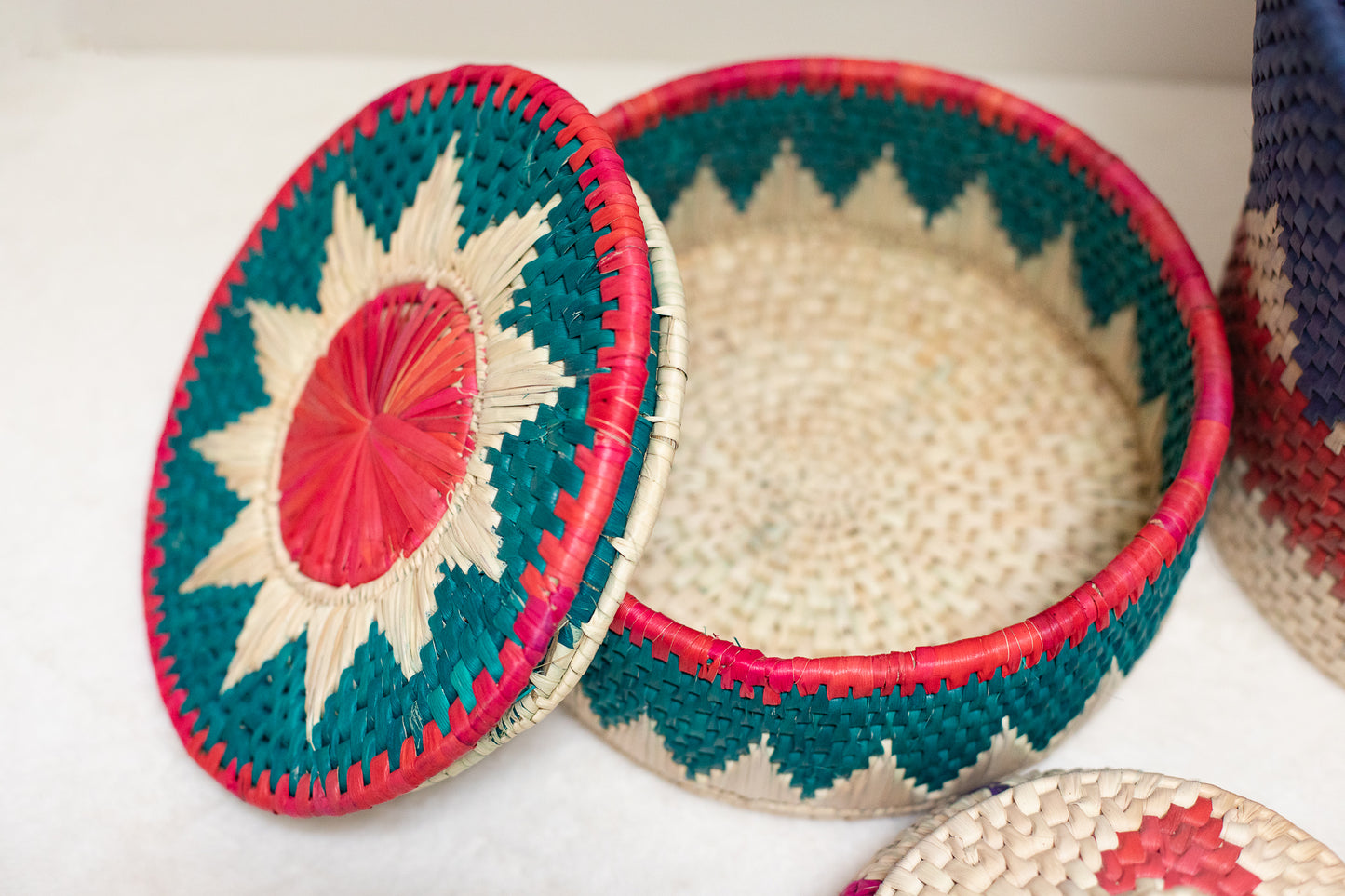 HANDWOVEN PALM LEAF BASKETS - DECORATIVE STORAGE SOLUTIONS