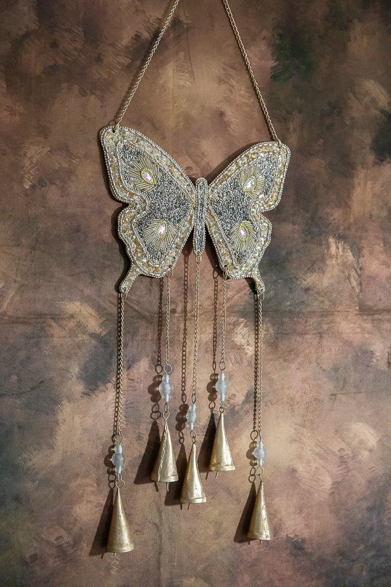 GOLDEN GLASS AND BEADS HANDCRAFTED WIND CHIME - JAG Universal Collection
