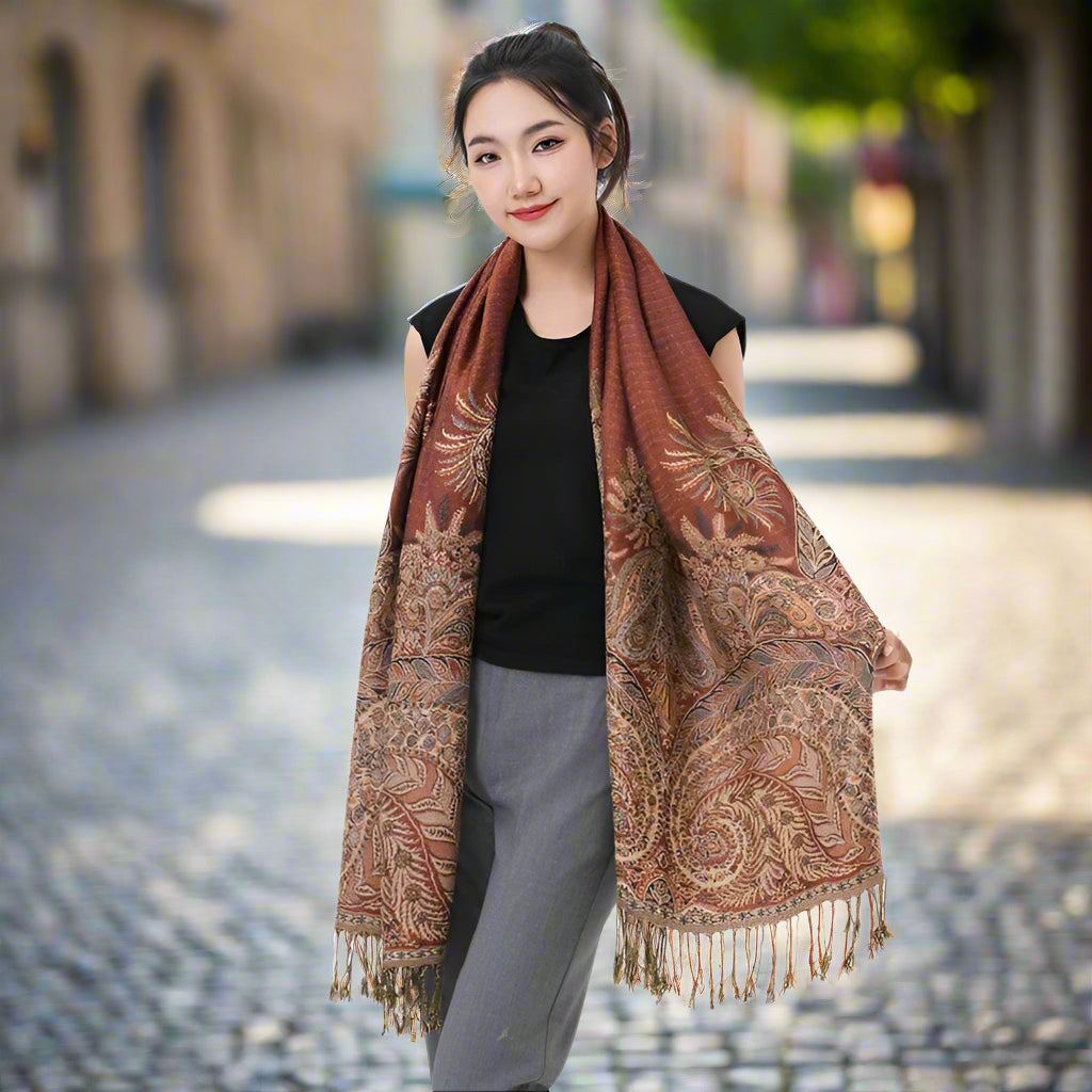 PAISLEY PRINT, ORIENTAL DESIGNS PASHMINA SCARVES/ SHAWLS - JAG Universal Collection