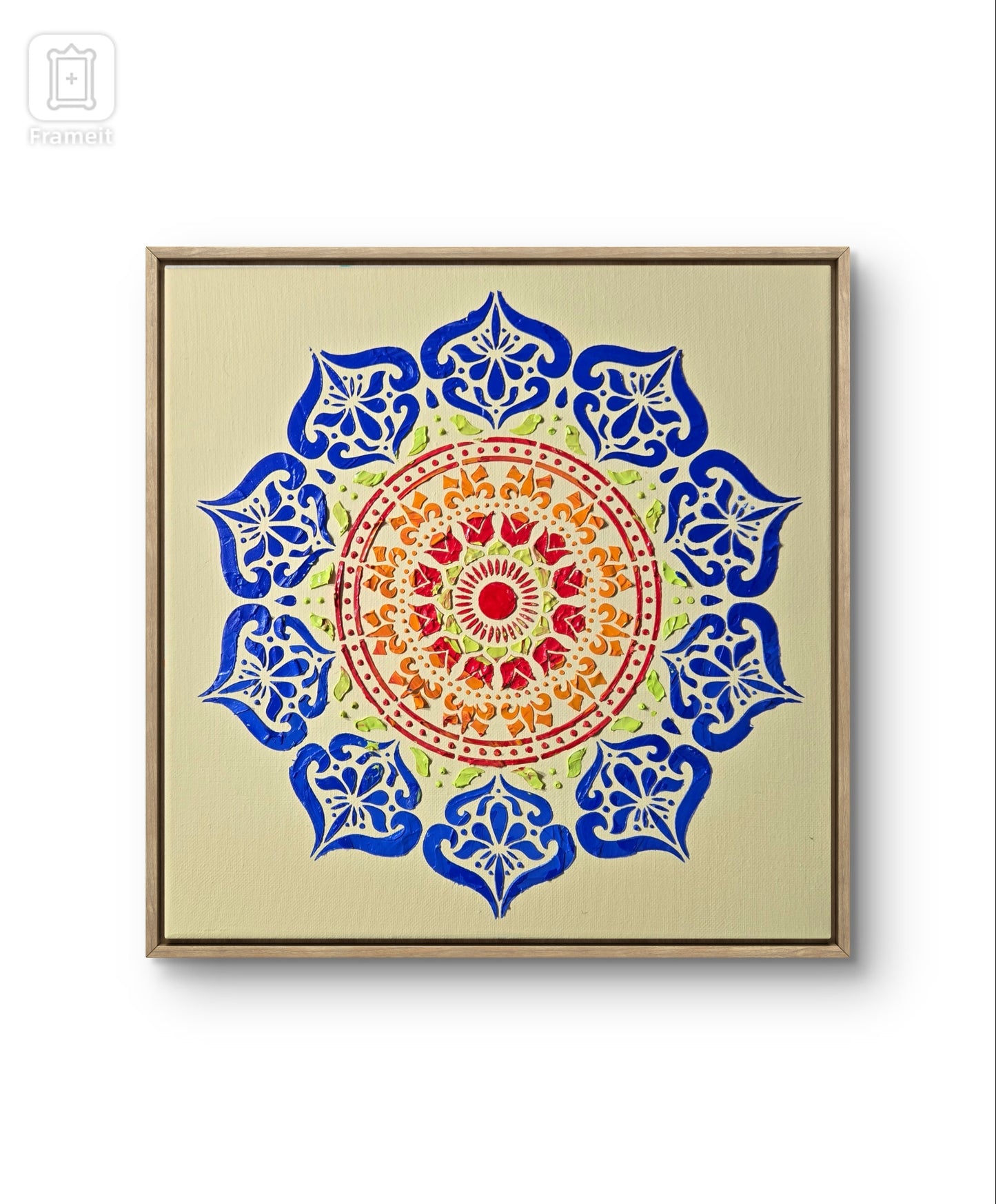 Hand-Painted Turkish Floral Wall Art – 12"x12" Canvas Paintings - SOLD