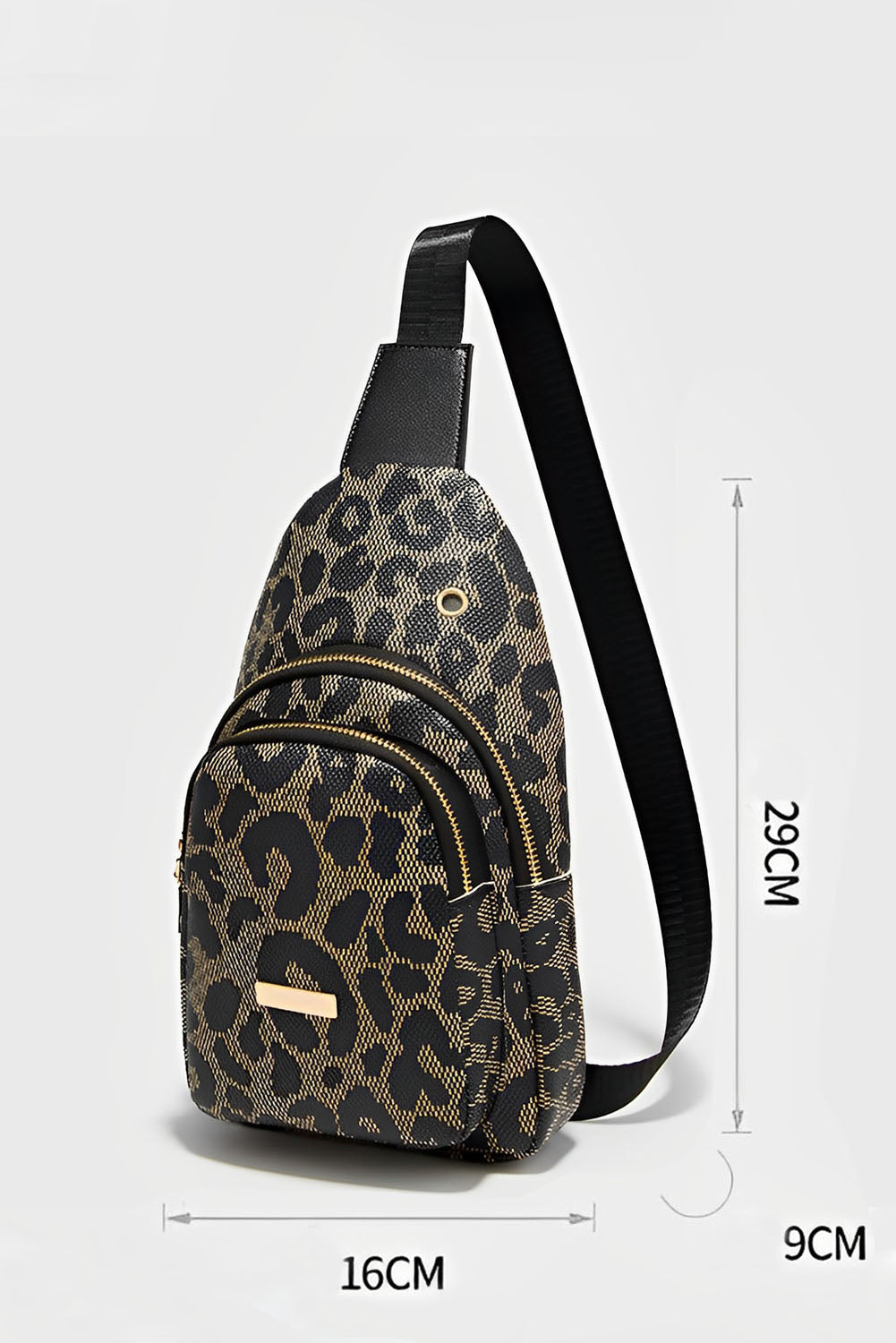 Leopard Print PU Leather Sling Bag – Women’s Crossbody Bag