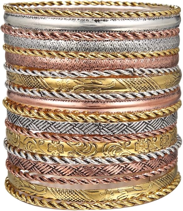 WOMEN'S GOLD SILVER BANGLES - TRADITIONAL STYLE - JAG Universal Collection