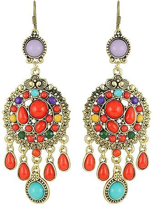 BOHEMIAN ENAMEL TASSEL DROP EARRINGS - JAG Universal Collection