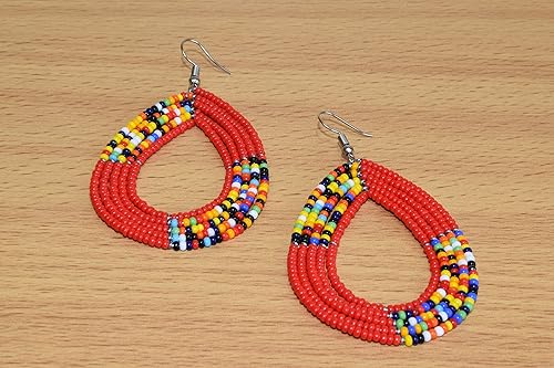AFRICAN MAASAI BEADED EARRINGS - JAG Universal Collection