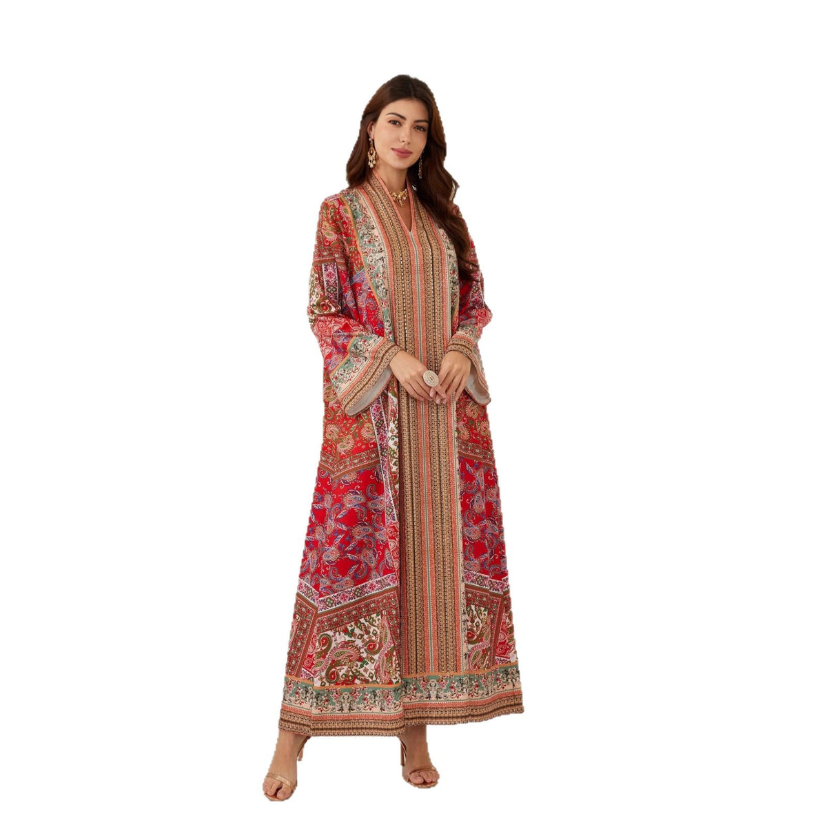 Dubai Inspired Women's Printed Abaya Dress