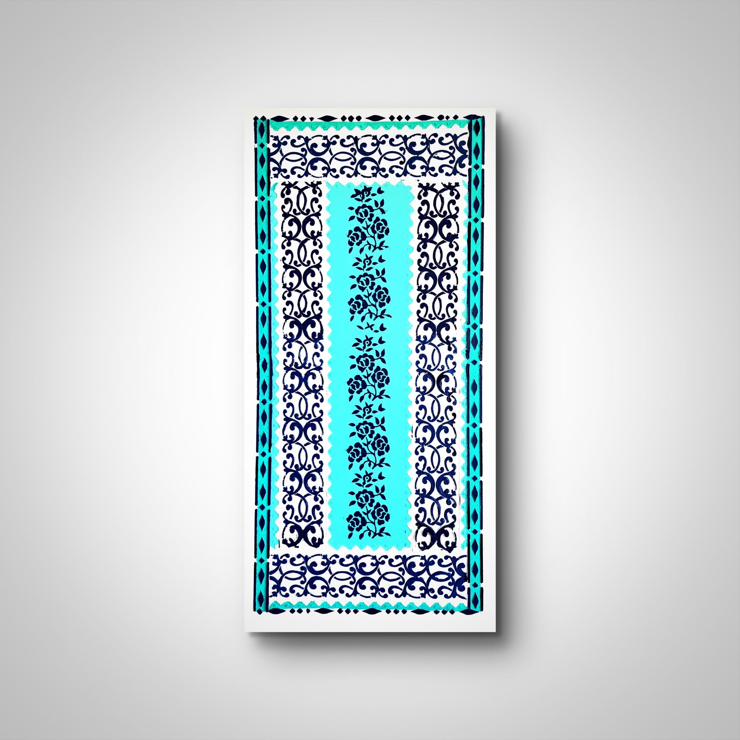 Turquoise Garden - Original Wall Art on Gallery Wrapped Canvas