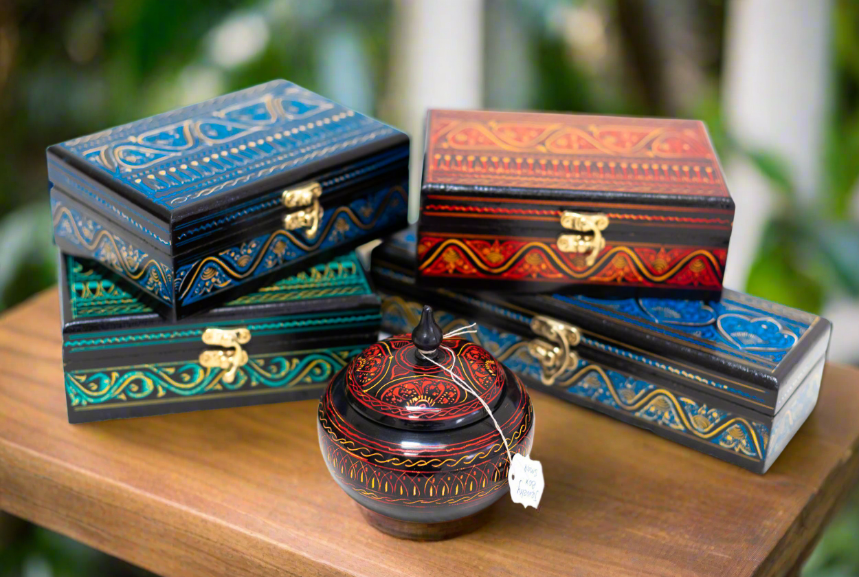 PUNJABI DESIGN HANDCRAFTED AND PAINTED WOODEN GIFT BOXES - JAG Universal Collection