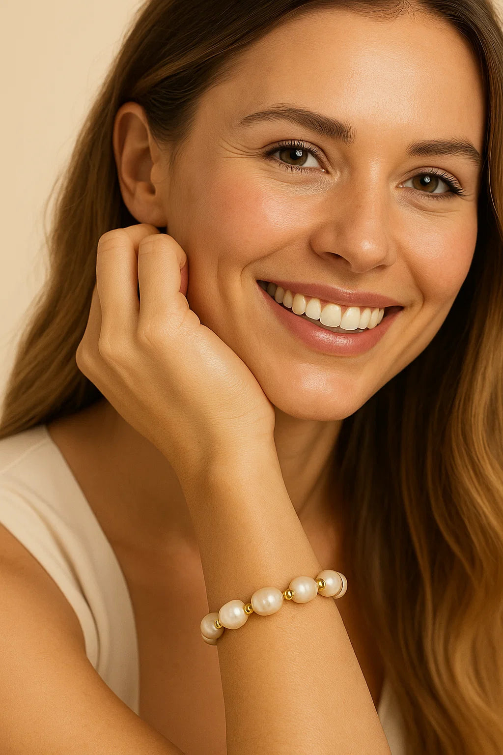 Freshwater Pearl Bracelet Handcrafted Pearl Jewelry with Gold Accents - JAG Universal Collection