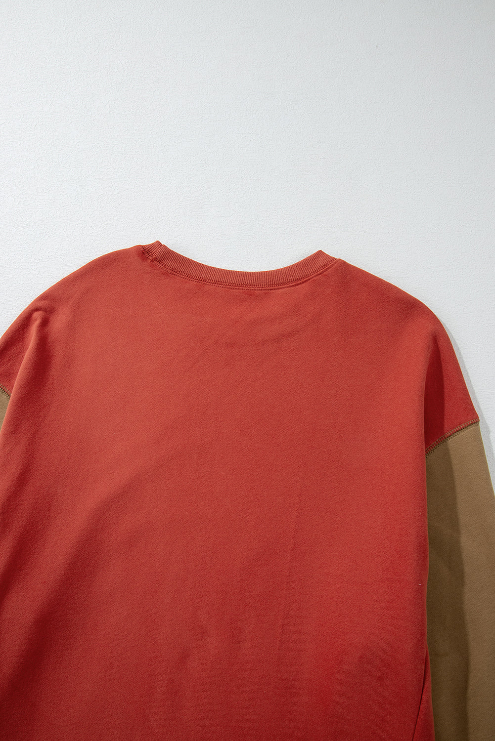 Women’s Colorblock Patchwork Sweatshirt – Gold Flame Drop Shoulder Pullover