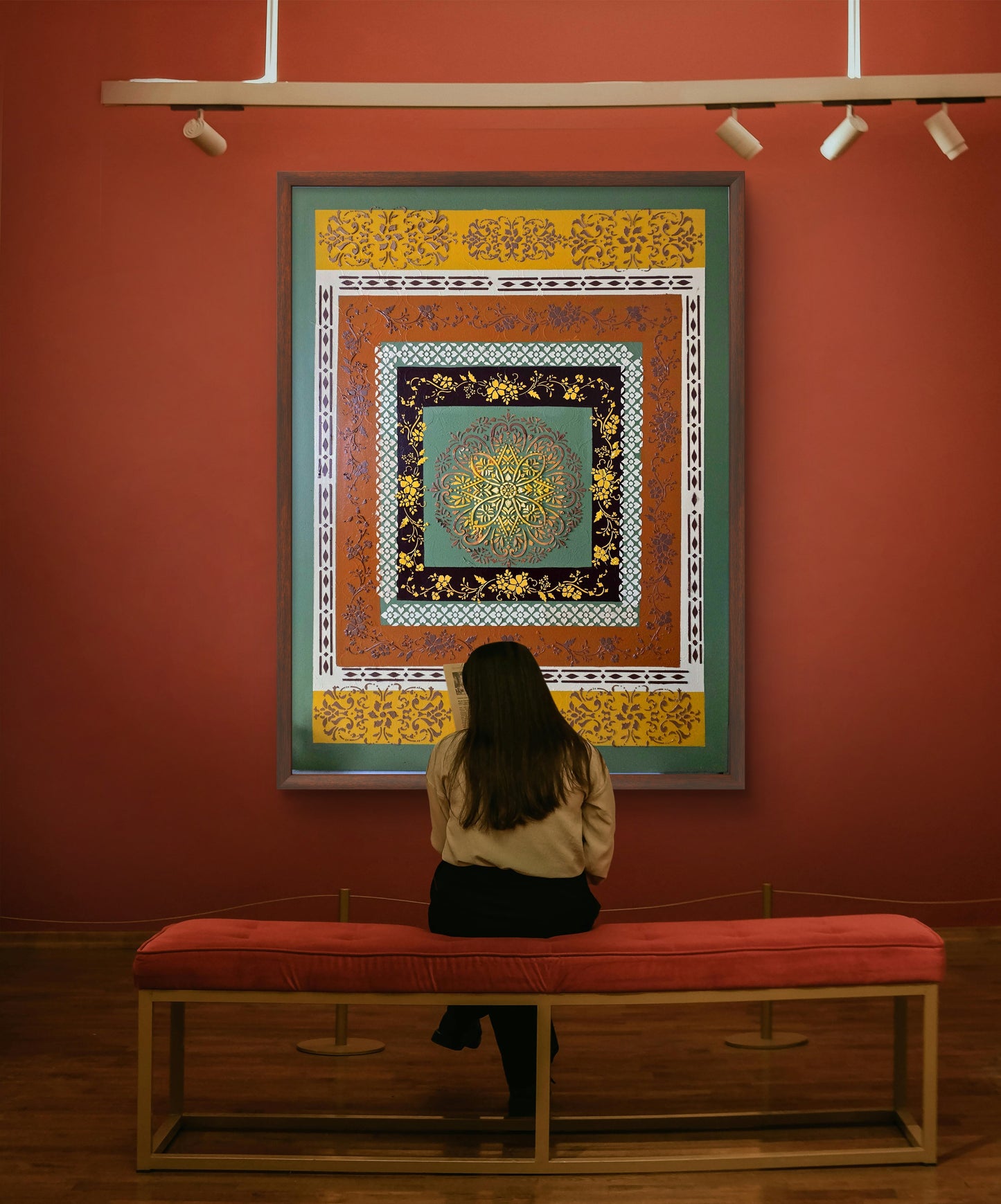 Desert Blossom Mosaic - 40" x 30" Mixed Media Painting