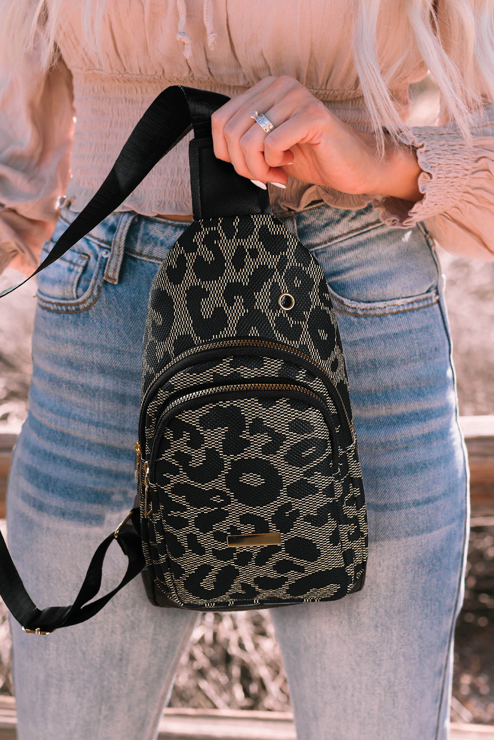 Leopard Print PU Leather Sling Bag – Women’s Crossbody Bag