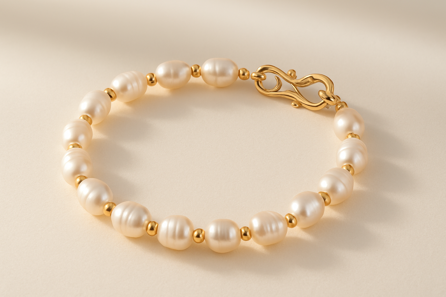 Freshwater Pearl Bracelet Handcrafted Pearl Jewelry with Gold Accents - JAG Universal Collection