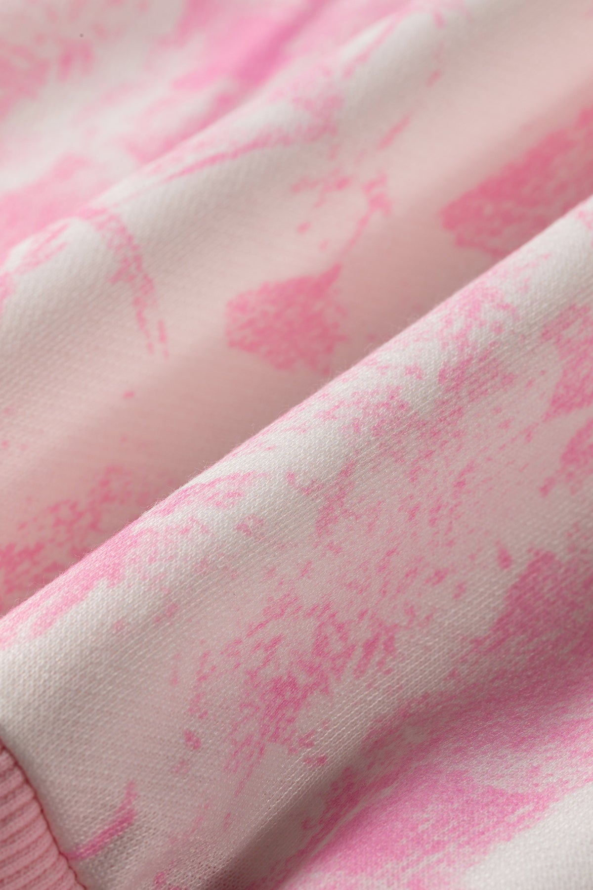 Pink Abstract Print Hoodie & Shorts Lounge Set | Women's Casual Two-Piece Outfit