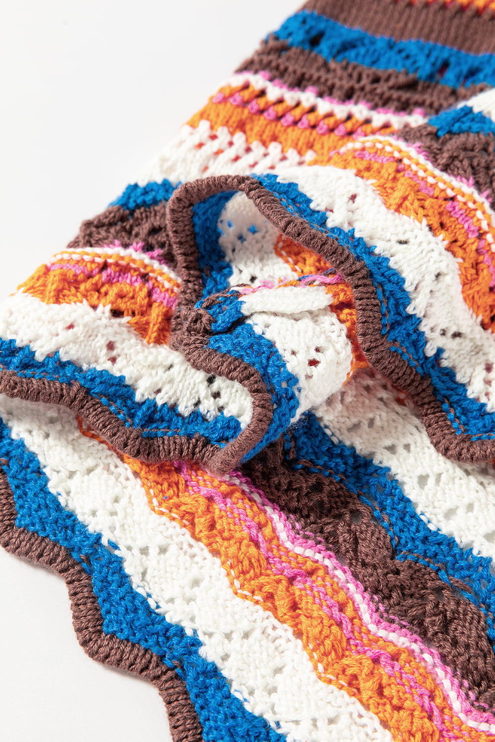 oho Crochet Knit Tank Top – Multicolor Striped Summer Sweater Vest