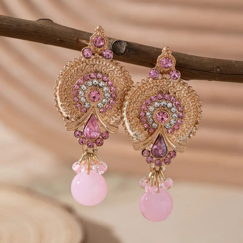 ROYAL HERITAGE DANGLE EARRINGS - PINK