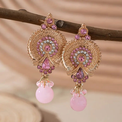 ROYAL HERITAGE DANGLE EARRINGS - PINK