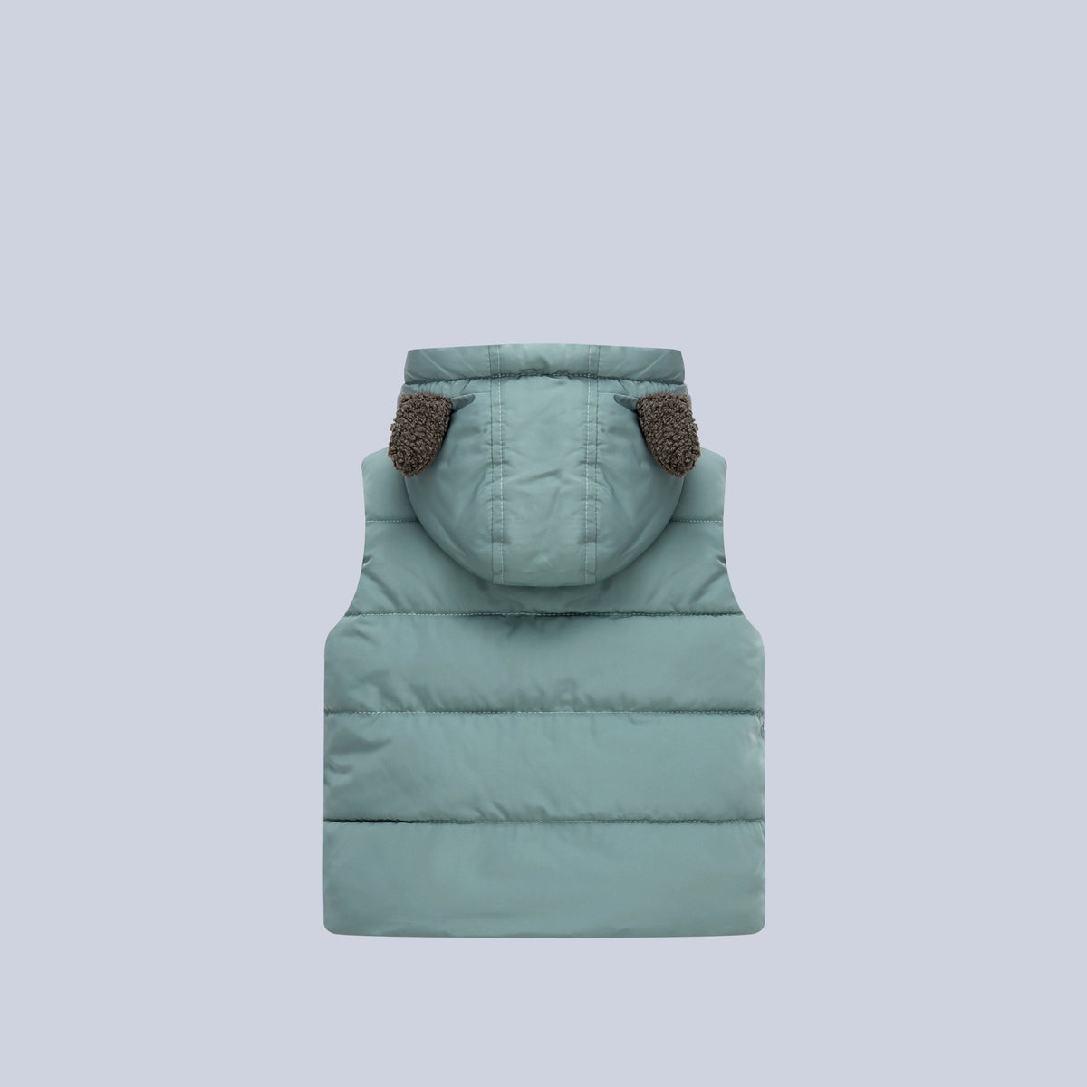 Fleece-Lined Warm Kids Vest, Solid Color Cute Hooded Kids Vest Sleeveless Vest