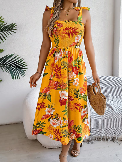 Floral Corset Maxi Dress – Summer Vacation Beach Dress