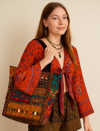 HANDCRAFTED EMBROIDERED LARGE BAGS - JAG Universal Collection 