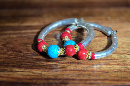 MOROCCAN SILVER AND BEADS BRACELETS -Set of 2 - JAG Universal Collection 
