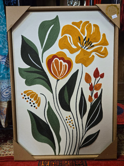 Embroidered Wall Art Garden 24" x 14"