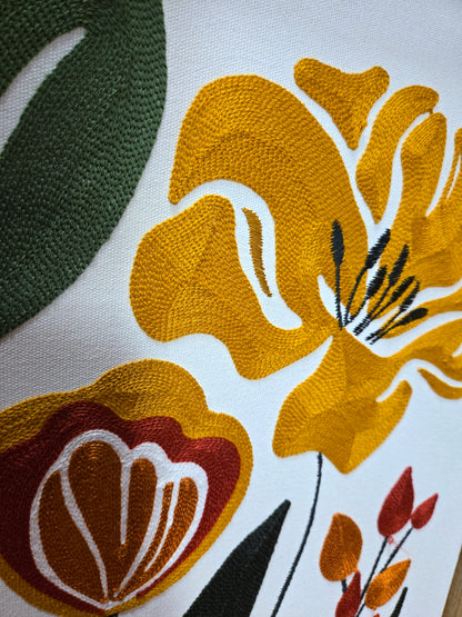 Embroidered Wall Art Garden 24" x 14"