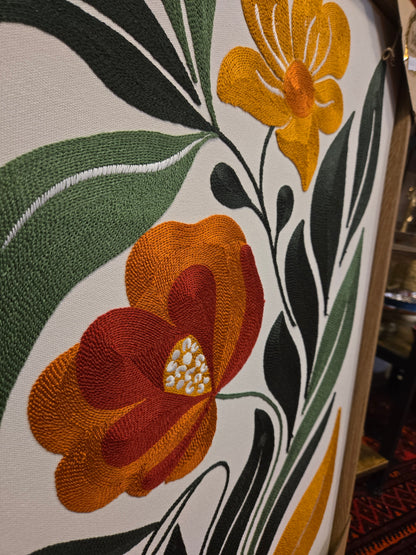 Embroidered Wall Art Flowers - 24" x 14"