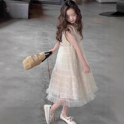 Girls' Dress Sleeveless Tank Dress for Children