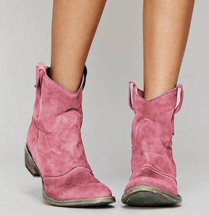 Comfortable low heeled oversized low cut women's boots