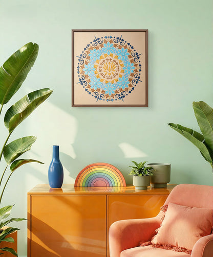 Golden Serenity – 12" x 12" Mixed Media on Canvas