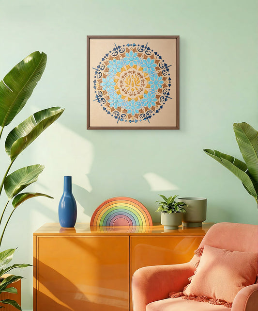 Golden Serenity – 12" x 12" Mixed Media on Canvas