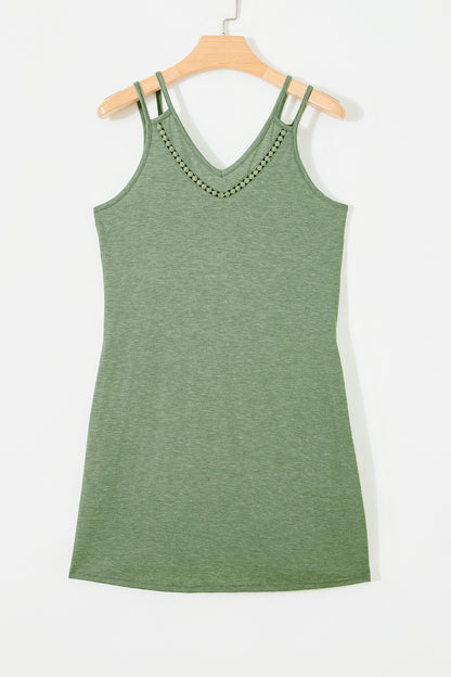 Women's Lace Detail V-Neck Mini Dress
