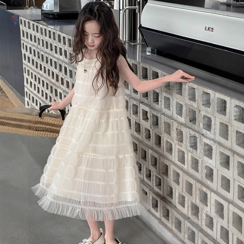 Girls' Dress Sleeveless Tank Dress for Children