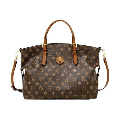 Large capacity shoulder bag, genuine leather, suitable for commuting, hand-held, crossbody, or tote bag.