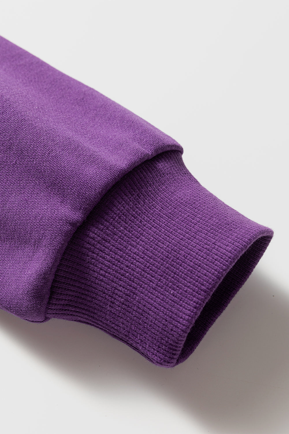 Purple Preppy Striped Sleeve Loose Sweatshirt