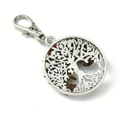 GEMSTONE CHAKRA TREE OF LIFE KEYCHAIN