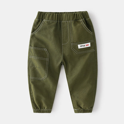 Kids' Mid-rise Spring Casual Cargo Pan