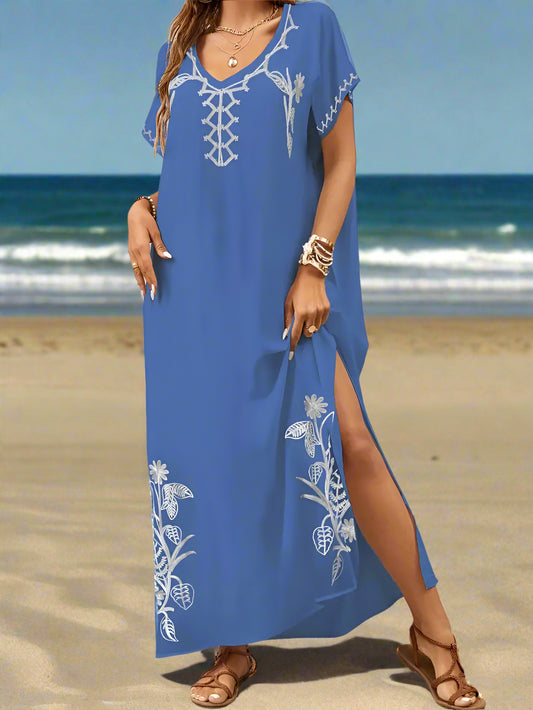 WOMEN'S FLORAL EMBROIDRED KAFTAN - JAG Universal Collection 