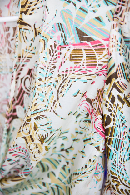 WOMEN'S BELL SLEEVE HAWAIIAN SILK BLOUSE - ONE SIZE - JAG Universal Collection 
